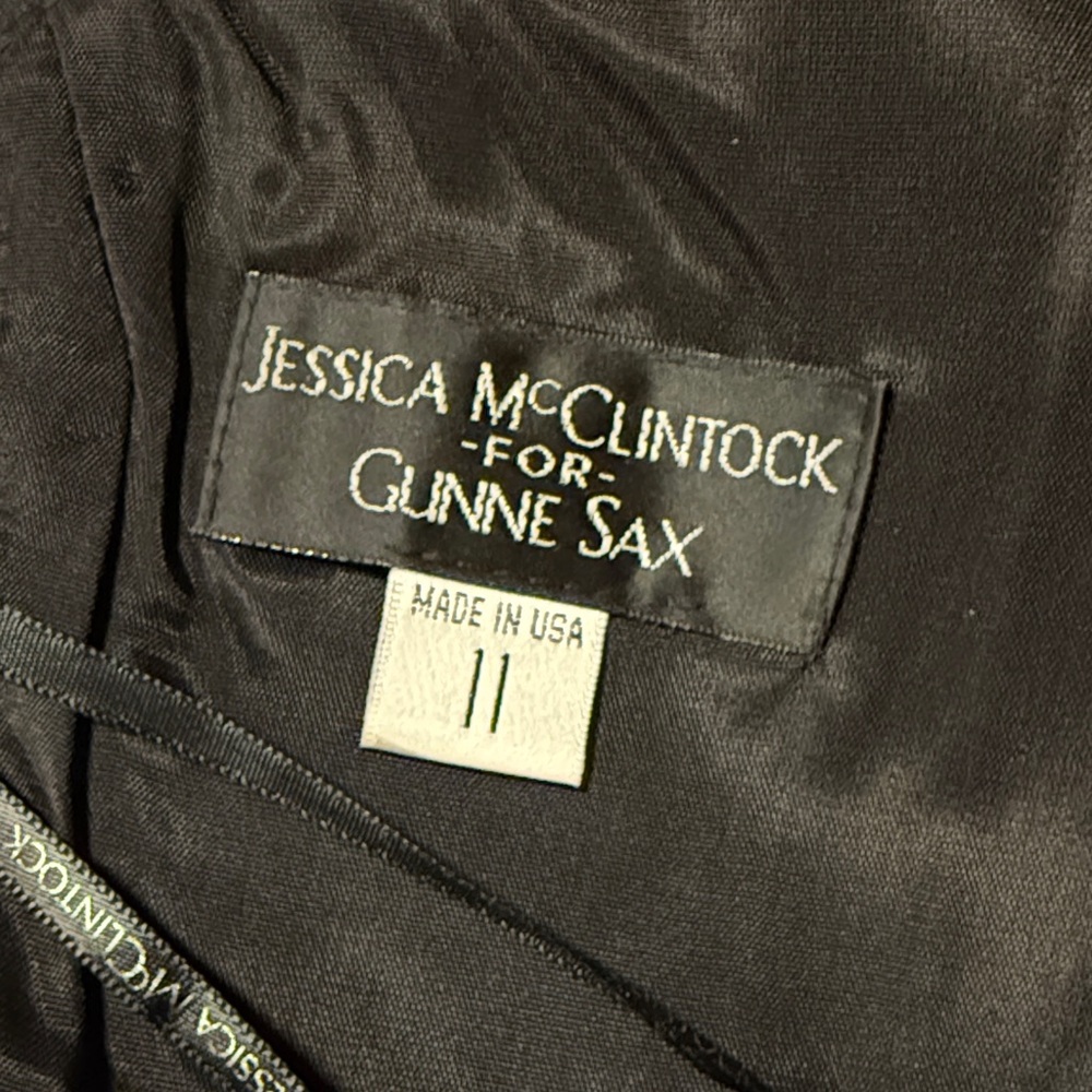 Jessica McClintock for Gunne Sax, Strapless Collared PolkaDot Holiday Party xmas - Picture 5 of 16